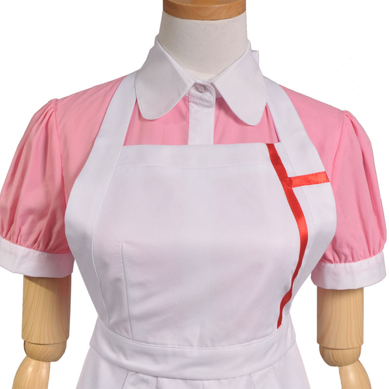 Dangan Ronpa 2 Mikan Tsumiki Danganronpa Complete Cosplay Outfit With Dress Shirt Skirt Apron And Wig - 7