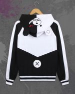 Anime Danganronpa Monokuma Cotton Hooded Hoodie Jacket Girls Boys Black White Bear Dangan Ronpa Costumes Cosplay Women Men - 3