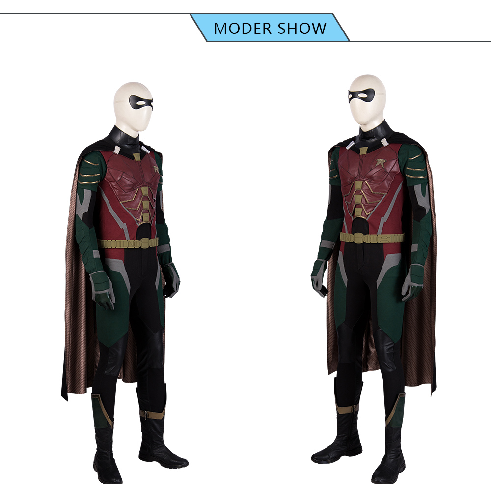 Dc Superhero Nightwing Adult Costume Titans Robin Cosplay Halloween Anime Attack On Titan Vocaloid For Men - 2