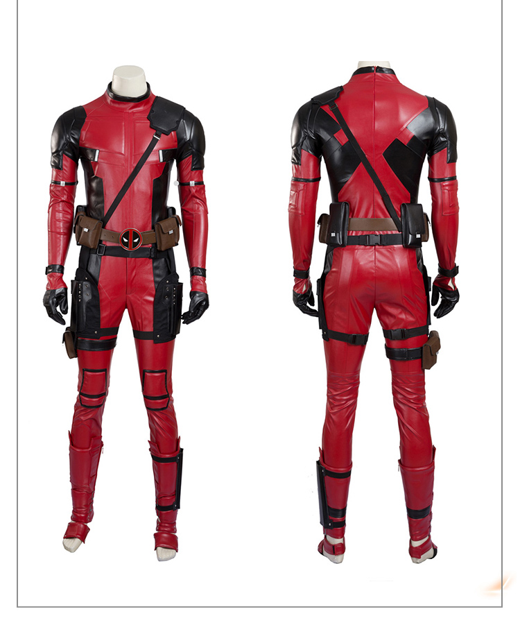 Deadpool Halloween Costume Custommade Red Leather Cosplay Jumpsuit For Adults - 8