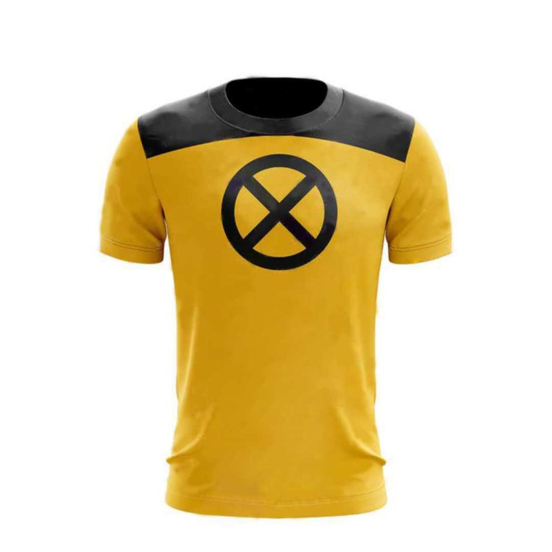 Deadpool 2 T-shirt Superhero Yellow Slim Short Polyester Mens Sleeve Cosplay T-shirts Tee Shirts Halloween Costume