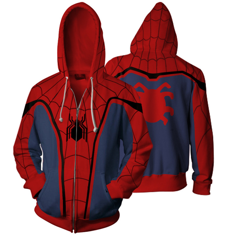 Adult Spiderman Venom Deadpool Captain Marvel Cosplay Hoodie Jacket Unisex Superhero Costume Sweater - 7