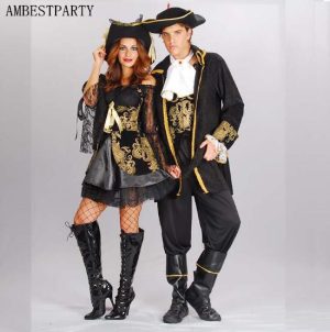 Caribbean Pirate Costumes Adult Cosplay Halloween Party Dress Pirates Horror Performance Costume Clothing