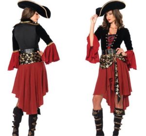 Plus Size Pirates The Caribbean Costume Sexy Pirate Costumes Women Halloween Cosplay With Hat