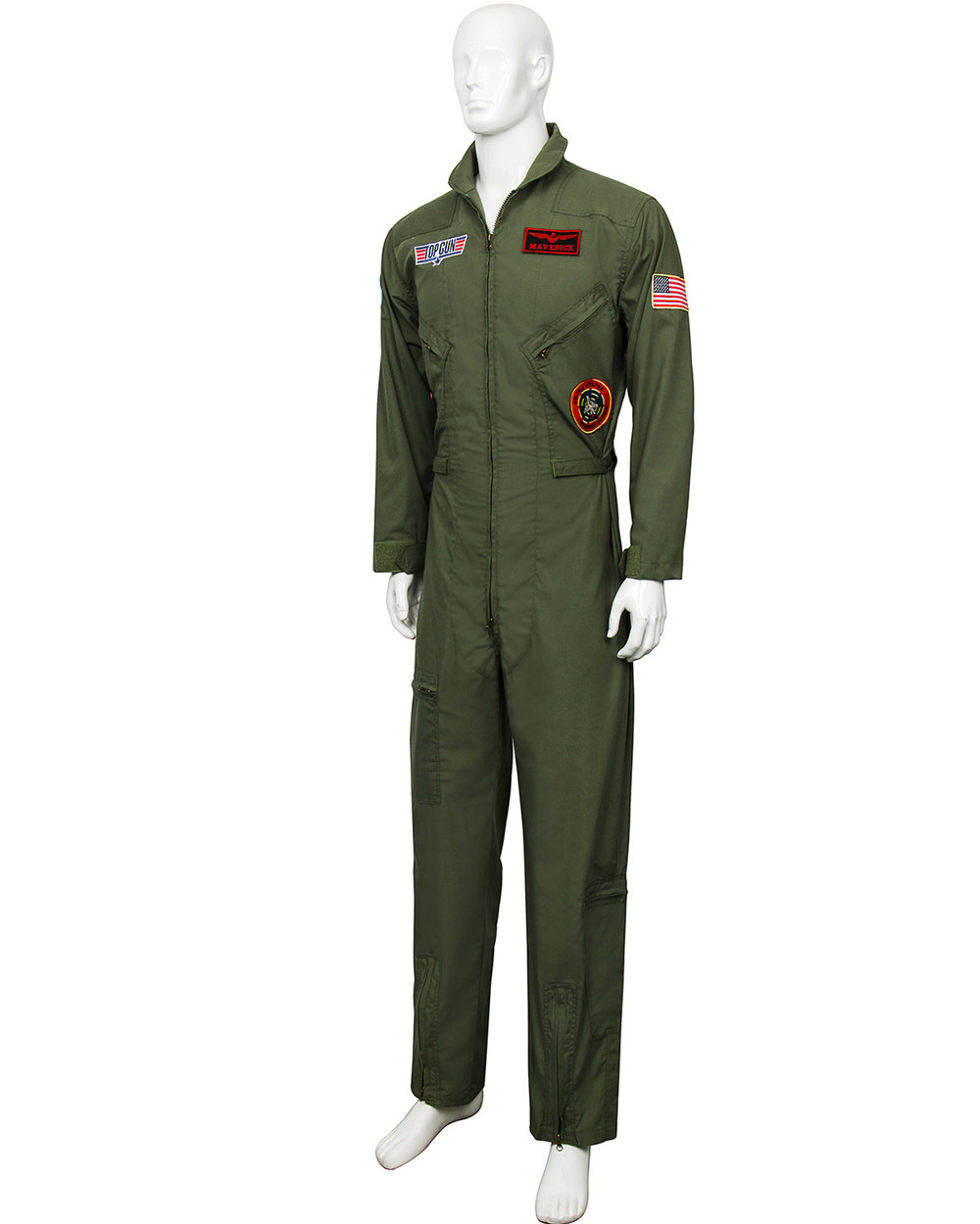 Top Mens Halloween Flight Suit Costume Airman Cosplay Policeman Special Forces Jumpsuit Pilot Aviator Role Play Uniform - 3