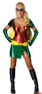 Sexy Superhero Cosplay Costume Da5368 Green Red Yellow Contrast Super Women Halloween - 4