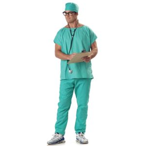 Utmeon High Check The Heart Doctor Costume Halloween Male Nurse Costumes