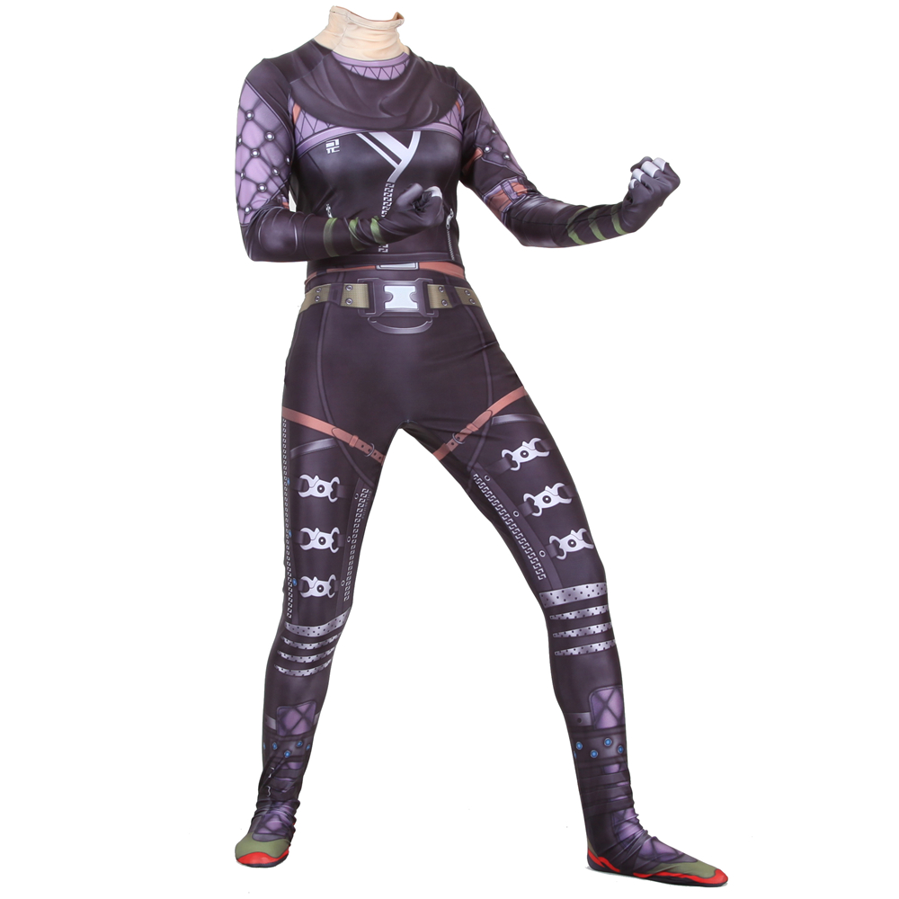 Womens Kids Apex Legends Wraith Cosplay Costume Zentai Jumpsuit Bodysuit For Gaming Enthusiasts - 2