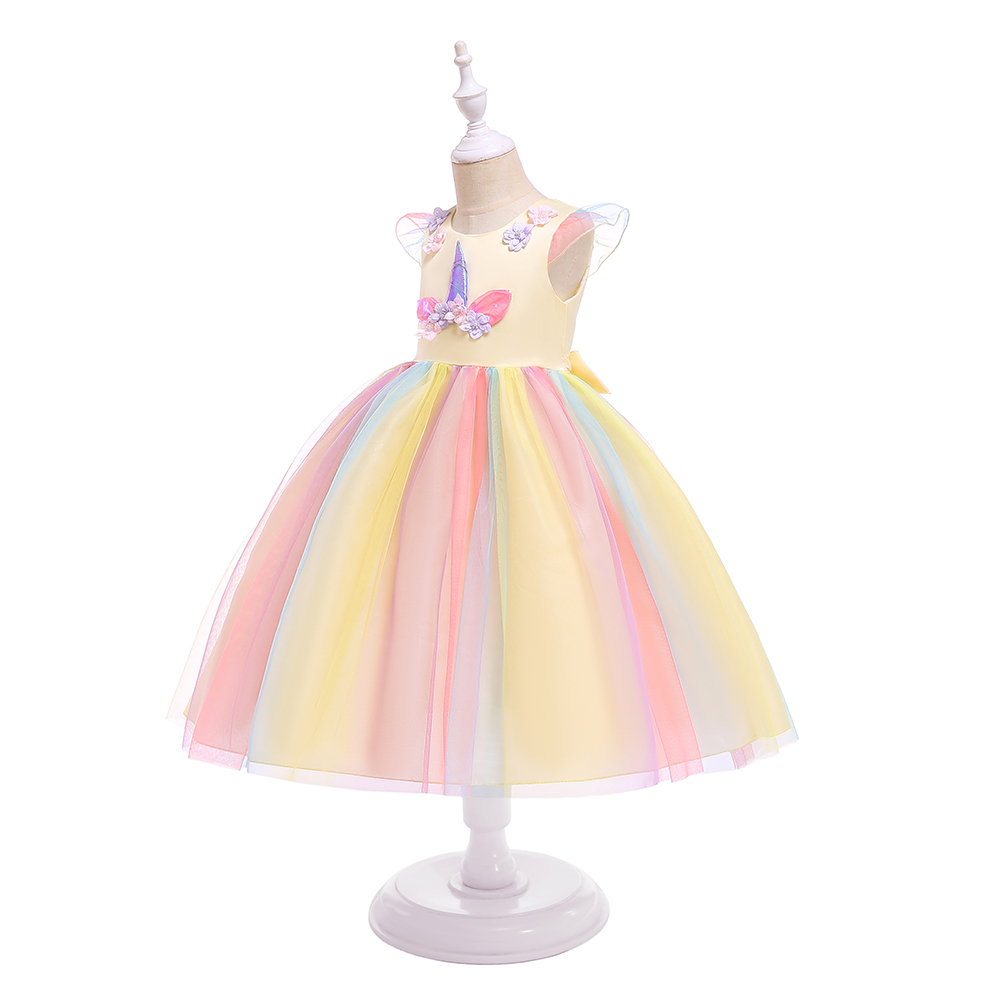 Girls Unicorn Princess Dress Rainbow Tutu For Halloween Christmas Party Cosplay Costume Ages 310 - 26