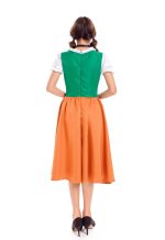 Adult Women Bavarian Oktoberfest Dirndl Couples Costume Green Long Dress Lederhosen Outfit Festival Cosplay Suit Plus Size - 4