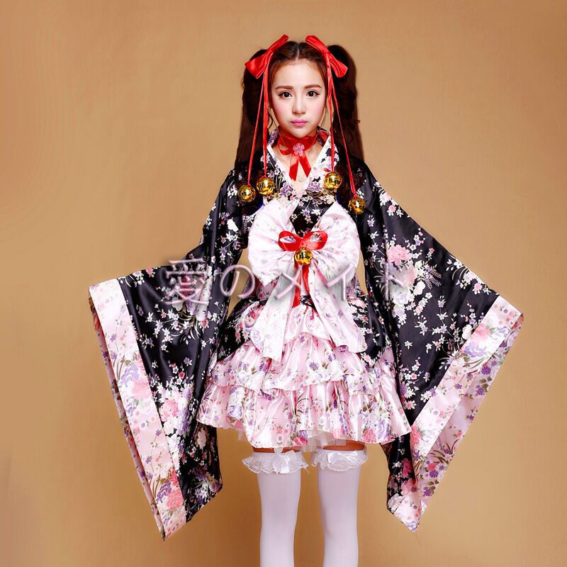 Red Gothic Lolita Kimono Dress Anime Cosplay Costume For Women Children Plus Size Sexy Halloween Outfit - 3