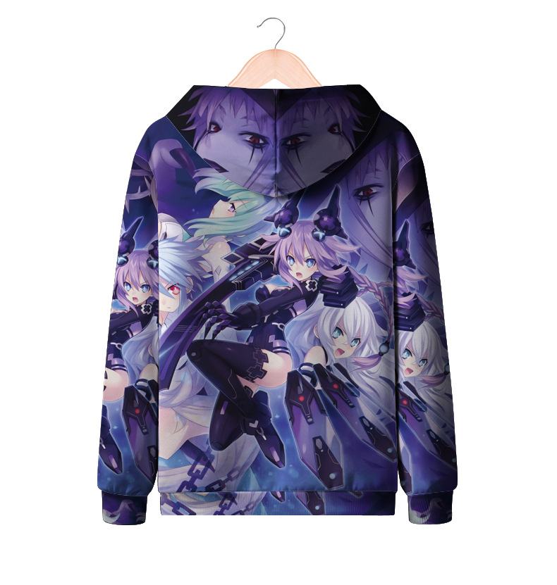 3d Printed Hyperdimension Neptunia Neptune Nepgear Cosplay Hoodie Mens Womens Zipper Sweatshirt Jacket With Hood - 11