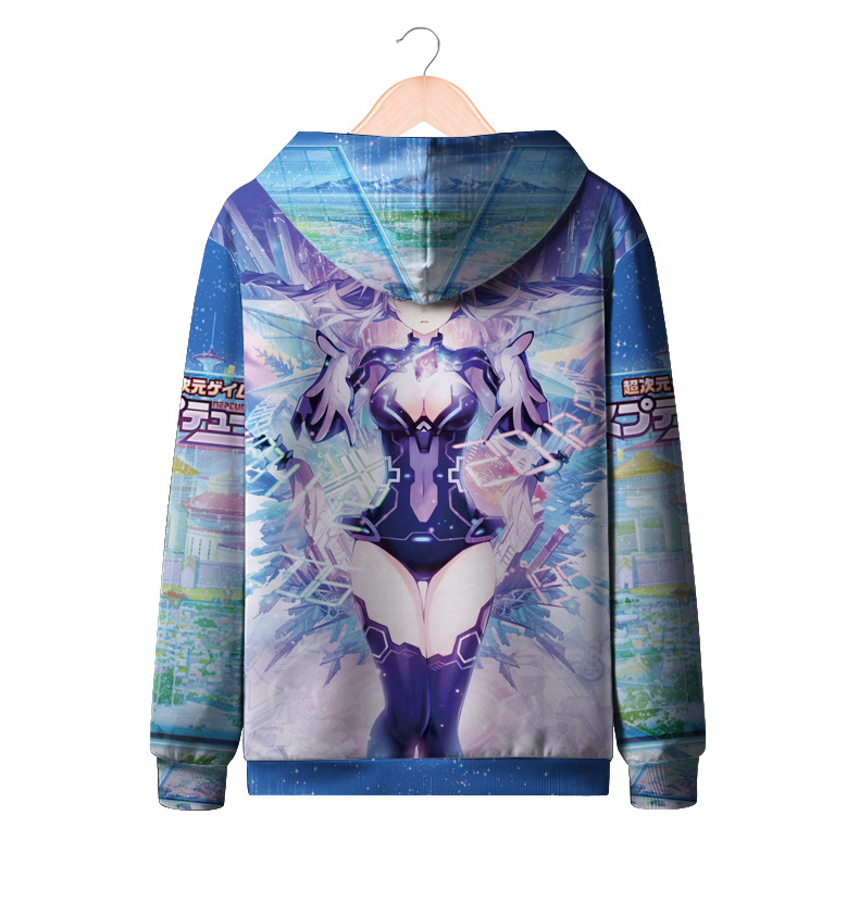 3d Printed Hyperdimension Neptunia Neptune Nepgear Cosplay Hoodie Mens Womens Zipper Sweatshirt Jacket With Hood - 9