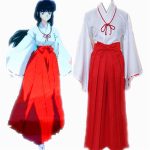 Anime Cosplay Costumes Red Japanese Kimono Higurashi Kagome Kiky Sesshoumaru Halloween Party - 3