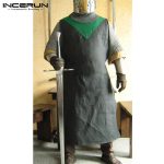 Medieval Costume Men Cavalier Knight Surcoat Vikings Warrior Tunic Tabard Renaissance Sleeveless Long Shirt Cosplay Costumes - 4