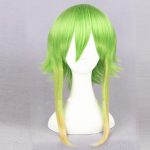 Vocaloid Gumi Megpoid 35cm14 Inch Golden Green Ombre Short Layered Synthetic Hair Cosplay Wigs Partywig Cap