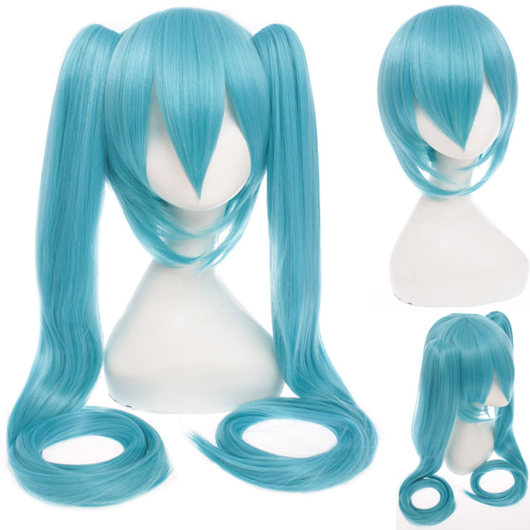 Vocaloid Miku Long Cosplay Wig With Ponytails Black Rock Shootersenbon Zakura Bluegreenpinksilver Hair - 22