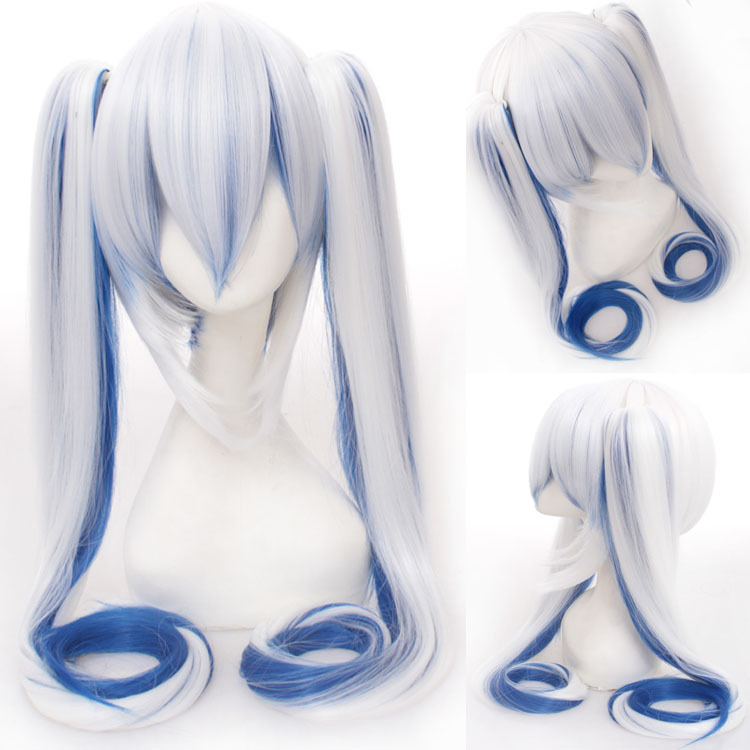 Vocaloid Miku Long Cosplay Wig With Ponytails Black Rock Shootersenbon Zakura Bluegreenpinksilver Hair - 15