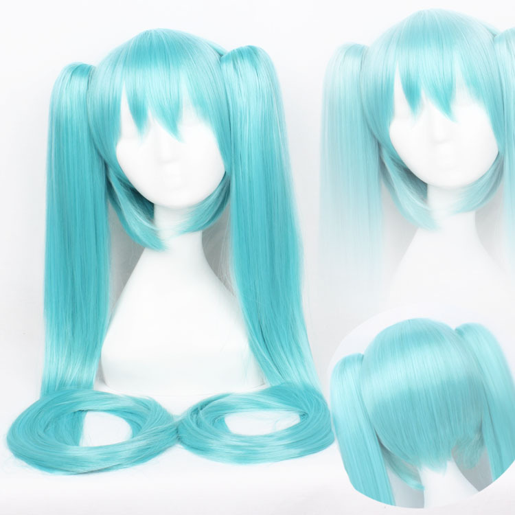 Vocaloid Miku Long Cosplay Wig With Ponytails Black Rock Shootersenbon Zakura Bluegreenpinksilver Hair - 14