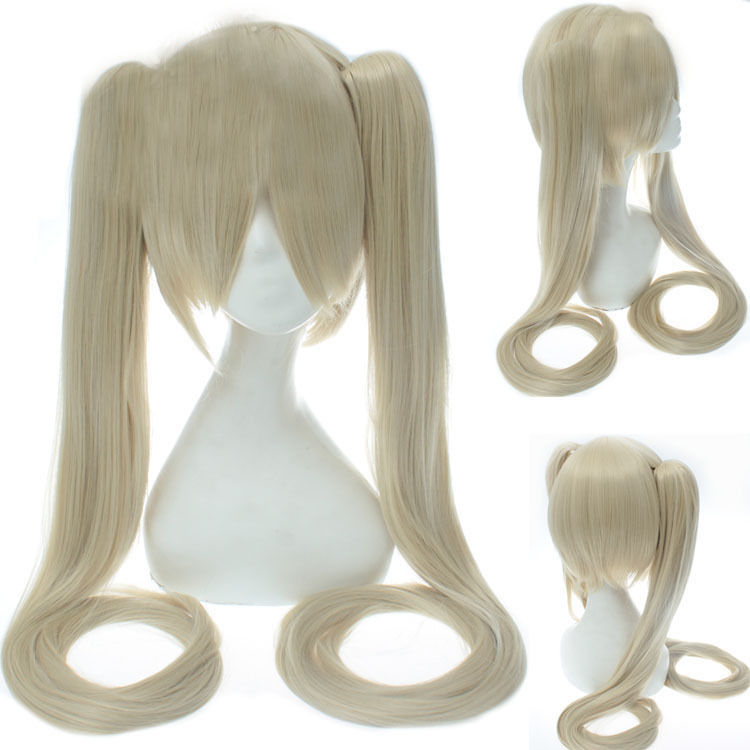 Vocaloid Miku Long Cosplay Wig With Ponytails Black Rock Shootersenbon Zakura Bluegreenpinksilver Hair - 8