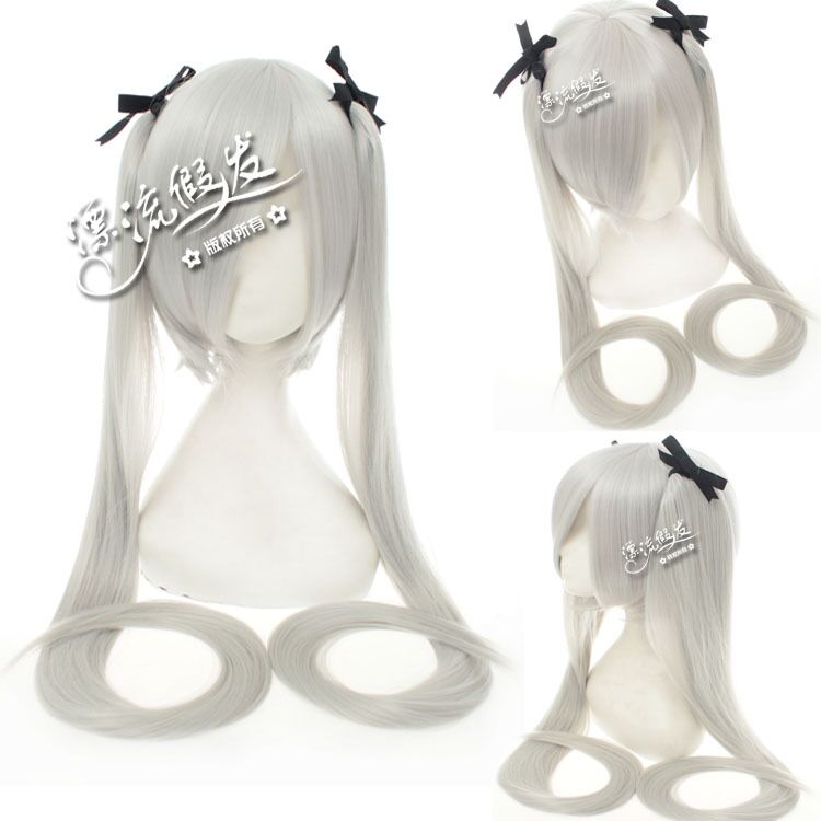 Vocaloid Miku Long Cosplay Wig With Ponytails Black Rock Shootersenbon Zakura Bluegreenpinksilver Hair - 4