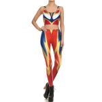 1691 Women Leggings Vest Fitness Set Sexy Girl Crop Top Pants Slim Suits Comic Superhero Ultraman Cosplay Printed