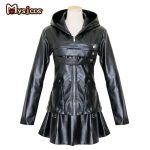 S To 2xl Japanese Anime Tokyo Ghoul Touka Kirishima Cosplay Costumes Women Leather Black Skirt Hoodie Jacket With Stocking Set - 3