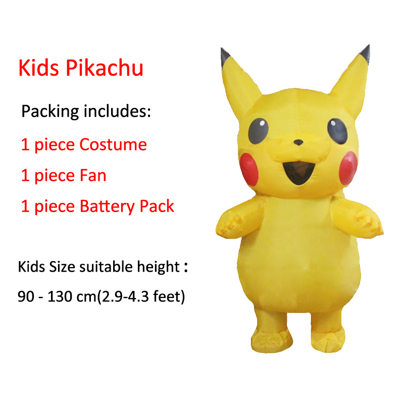 Deluxe Inflatable Pikachu Costume For Adults Kids Unisex Halloween Cosplay Party Mascot Outfit Large Size - 9