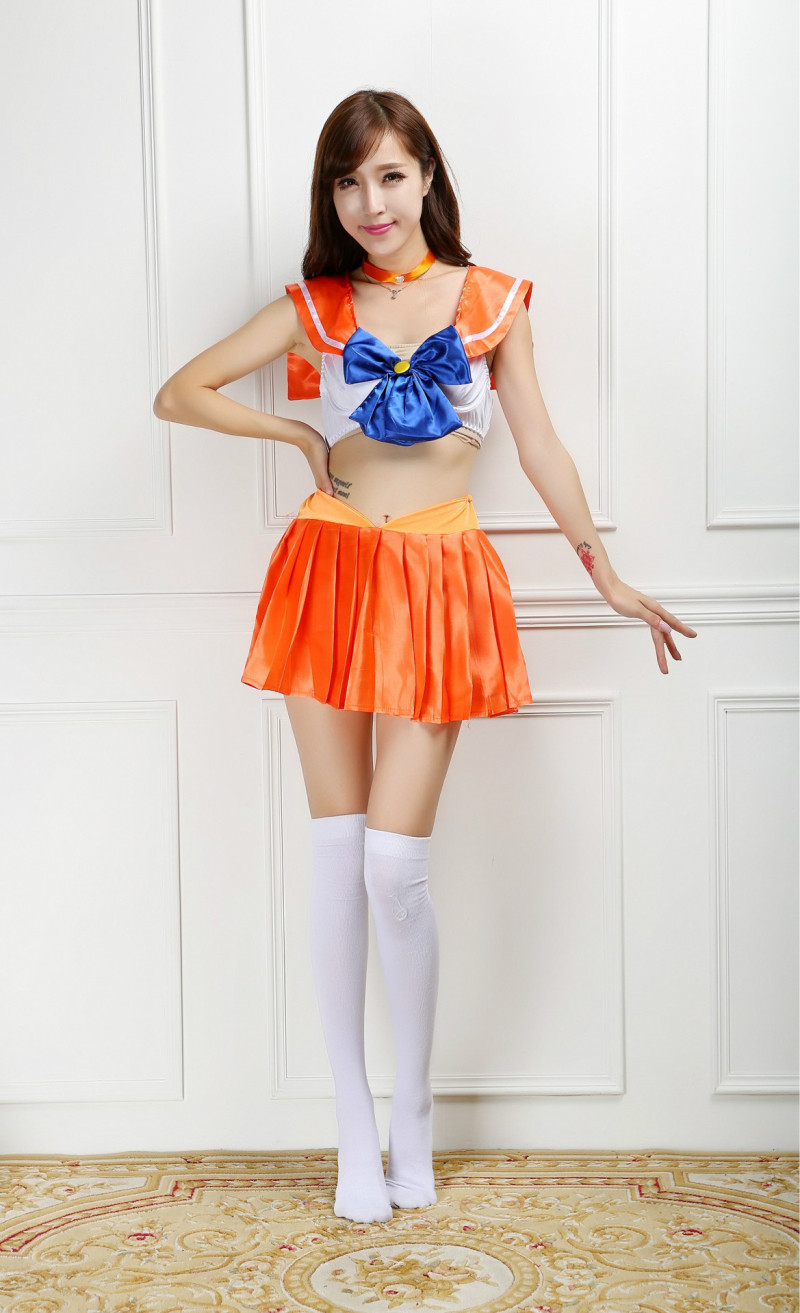Anime Soldier Sailor Moon Cosplay Costume Set Girl Halloween Game Stage Bar Uniforms - 6