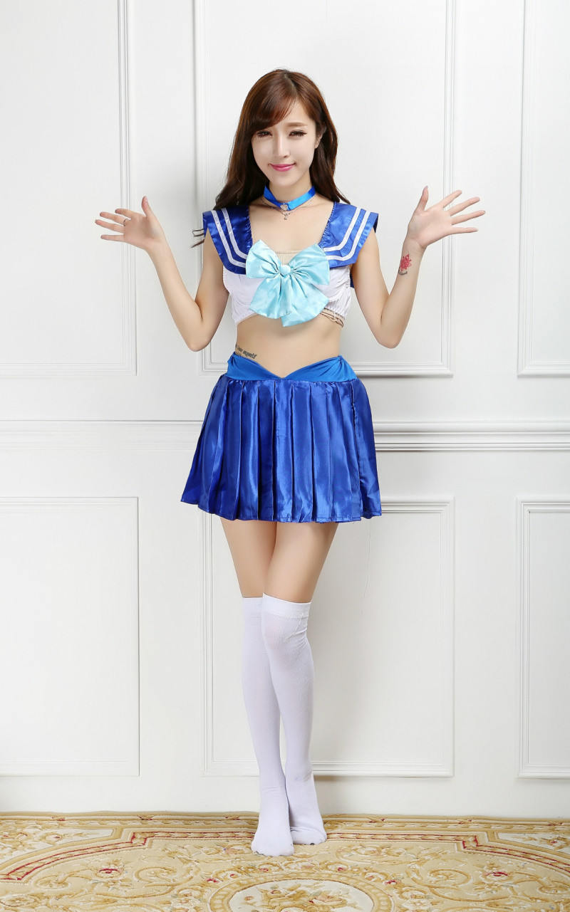 Anime Soldier Sailor Moon Cosplay Costume Set Girl Halloween Game Stage Bar Uniforms - 4