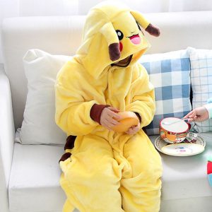 Pikachu Minions Pajama Kids Animal Onesie Flannel Sleepwear Hooded Anime Kigurumi Cosplay Costume Party Fantasy