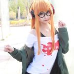 Anime Cosplay Persona 5 Costume Futaba Sakura Uniforms Jacket T-shirt Shorts Belt Stockings Glasses