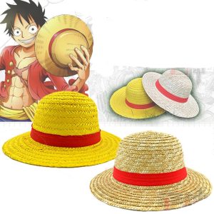 One Piece Monkey D Luffy Straw Hat Japanese Anime Cosplay Beach Cap Halloween