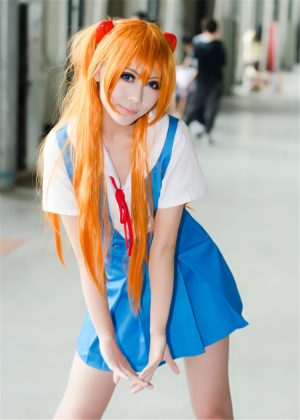 Anime Eva Neon Genesis Evangelion Soryu Asuka Langley Cosplay Costume School Uniform Lolita Dress Ful Set - 2