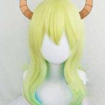 Anime Miss Kobayashi's Dragon Maid Quetzalcoatl Lucoa Cosplay Wig Long Wavy Ombre Heat Resistant Synthetic Hair Wigs Cap