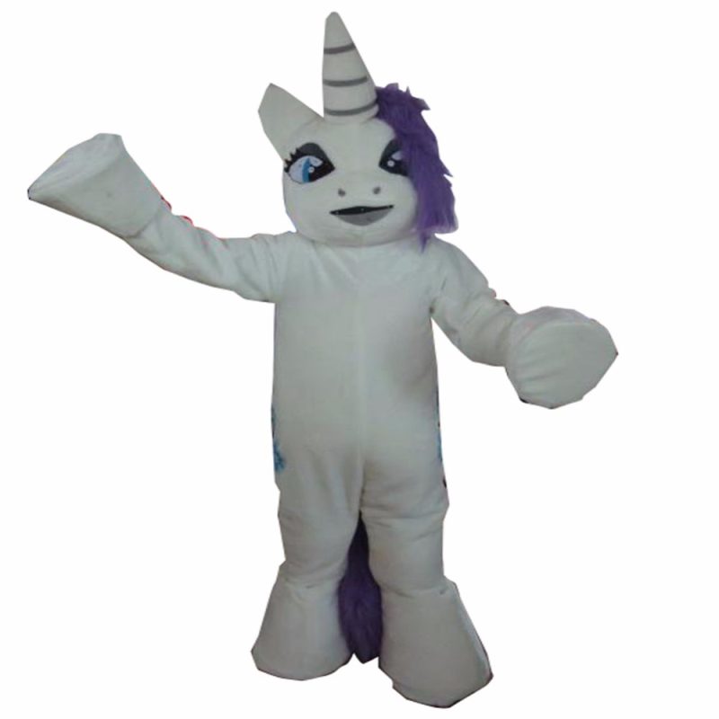 White Horse Unicorn Rarity Mascot Costume My Little Pony Halloween Party Fancy Cosplay Dress Adult Performance