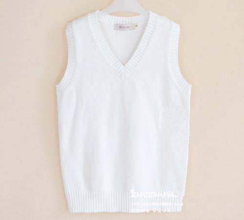 Japanese High School Uniform Cosplay Vest Kon Sleeveless Vneck Sweater For Cosplay Girls - 12