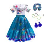 Girls Encanto Charm Dresses Kids Party Costume Dolores Mirabel Isabella Princess Clothes Toddler Ball Gown - 3