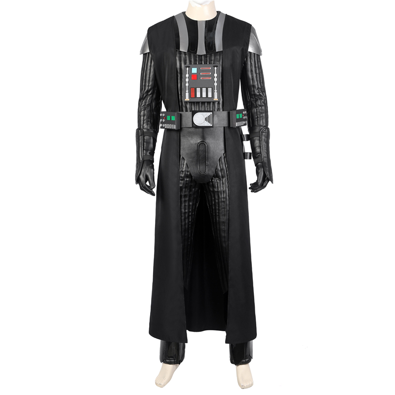 Star Wars Darth Vader Cosplay Costume Faux Leather Suit Cape Gloves Authentic Detailing - 7