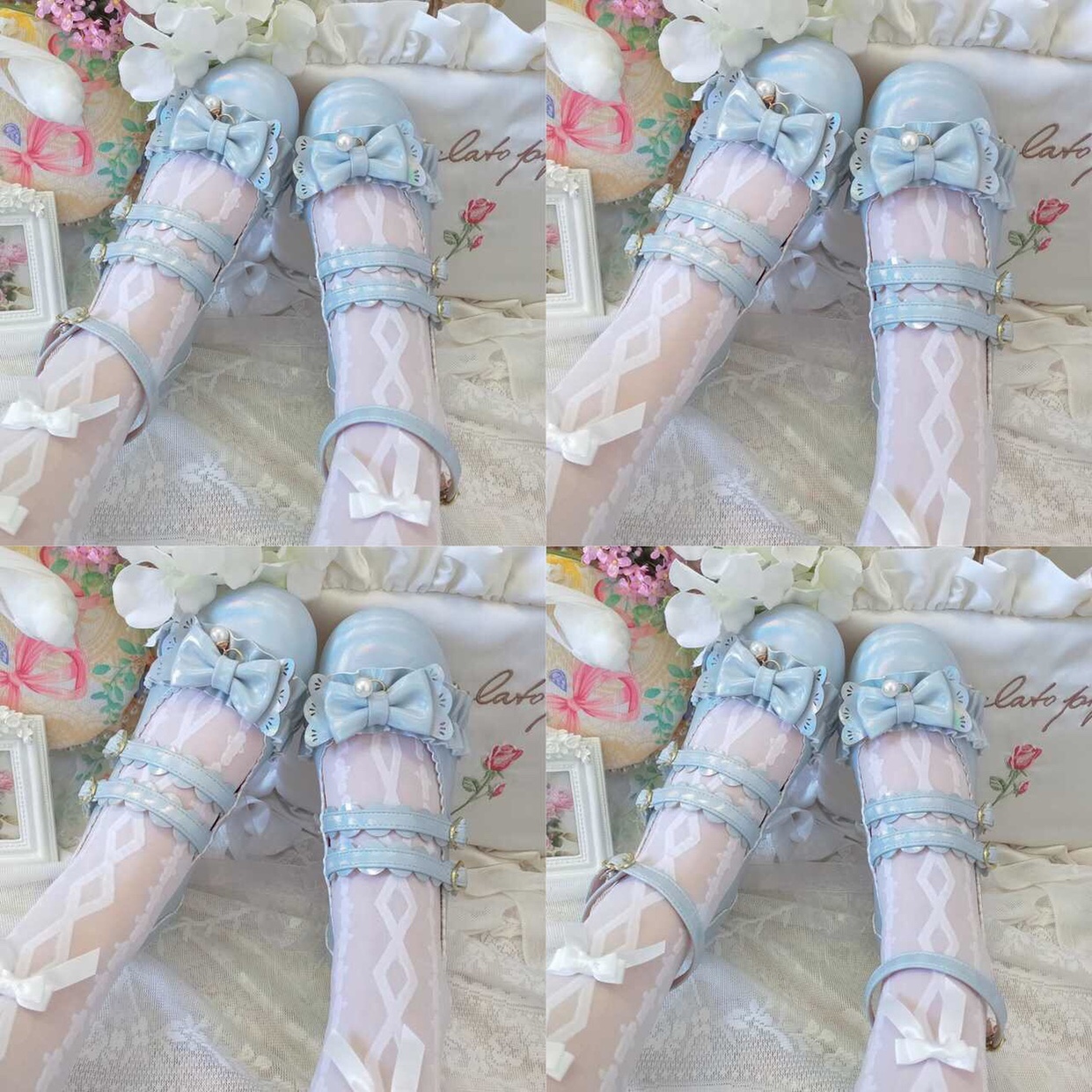 Kawaii Japanese Lolita Student Shoes Vintage Roundtoe Lace Bowknot Womens Comfortable Cosplay Footwear - 15