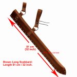 Viking Knight Hip Sword Leather Full Scabbard Rapier Stand Long Sheath Larp Cosplay Accessory For Medieval Renaissance Festival - 4