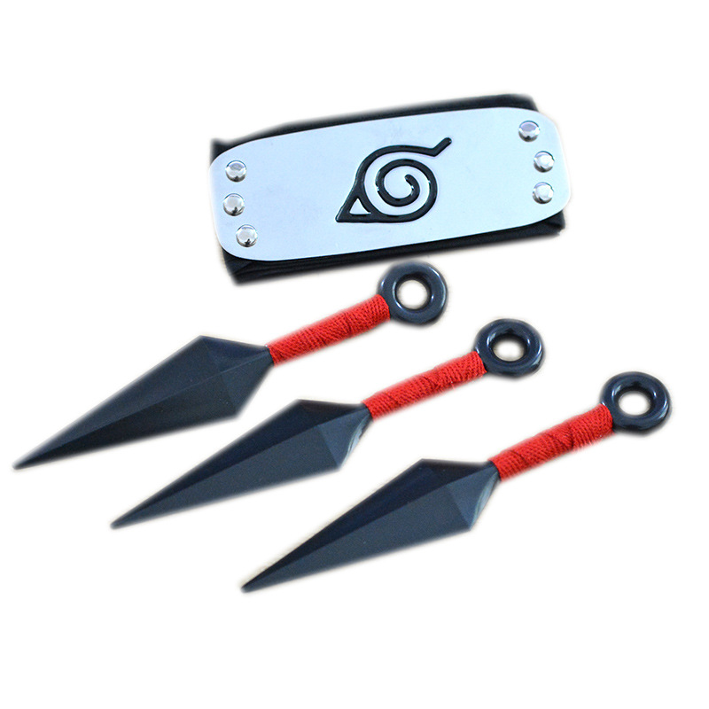 Anime Kakashi Cosplay Accessory Set Headband Itachi Akatsuki Ring Necklace Handheld Ninja Sword Collectible Toys - 22