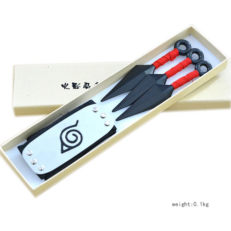 Anime Kakashi Cosplay Accessory Set Headband Itachi Akatsuki Ring Necklace Handheld Ninja Sword Collectible Toys - 20