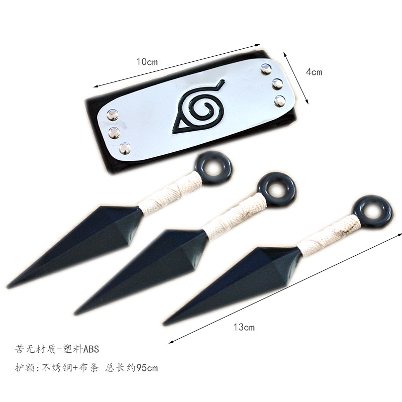 Anime Kakashi Cosplay Accessory Set Headband Itachi Akatsuki Ring Necklace Handheld Ninja Sword Collectible Toys - 19