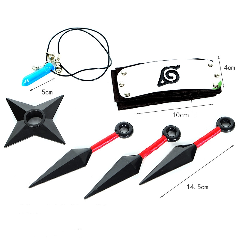 Anime Kakashi Cosplay Accessory Set Headband Itachi Akatsuki Ring Necklace Handheld Ninja Sword Collectible Toys - 1