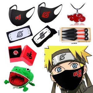 Ninja Headband Cosplay Costume Accessories Shuriken Toy Frog Coin Bag Kakashi Anime Necklace Ring Props Hot - 1