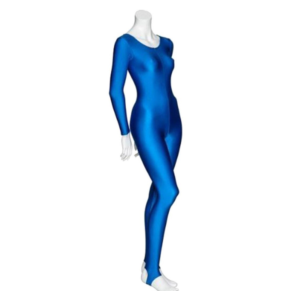 Speerise Womens Black Long Sleeve Unitard Shiny Spandex Stirrup Catsuit For Gymnastics Dance Full Body Dancewear Adult - 4