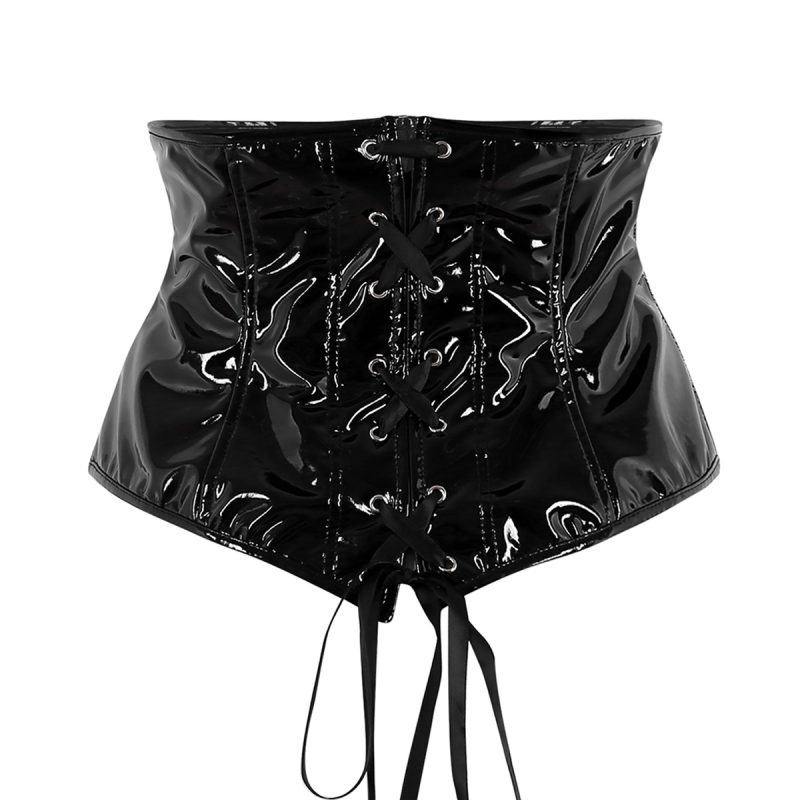 Leather And Lace Leggings 5XL Large Size Leggings Punk Gothic PU