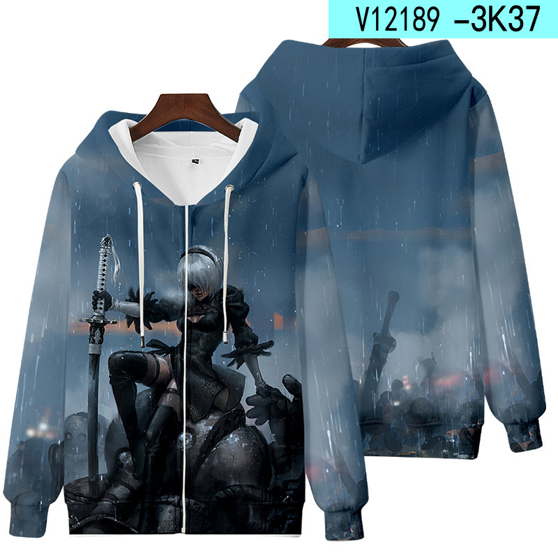 Unisex 3d Anime Nier Automata 2b Yorha No 2 Type B 9s Cosplay Hoodie Jacket - 16