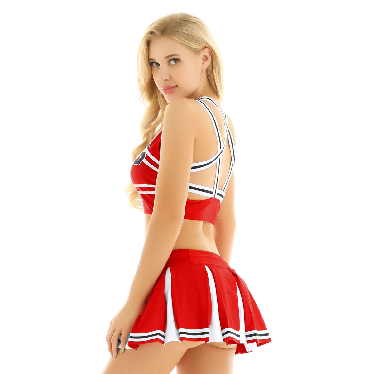 Womens Sexy Japanese Schoolgirl Cosplay Lingerie Cheerleader Costume Set Halloween Clubwear Femme Uniform Outfit - 14